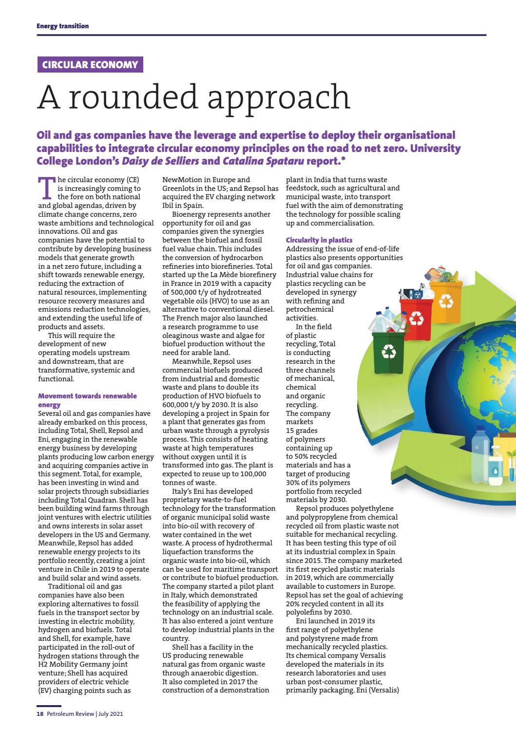 Petroleum Review July 2021 open access articles by Energy Institute
