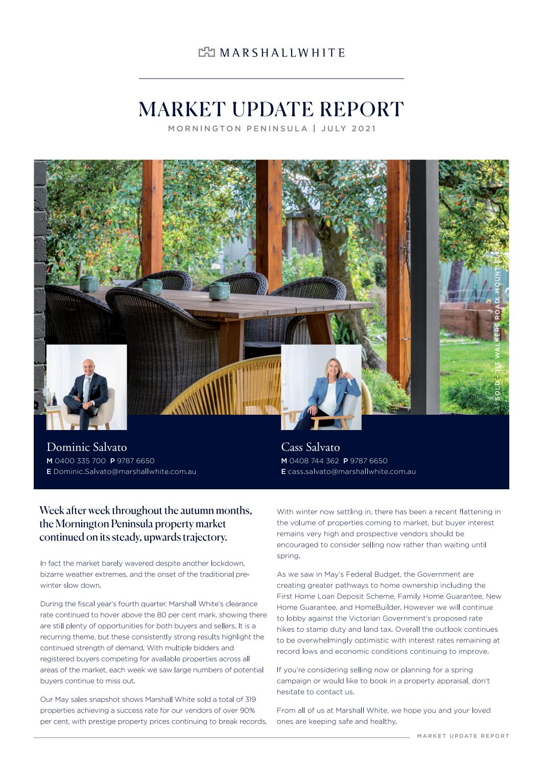 Property Market Update Dominic and Cass Salvato, Mornington Peninsula