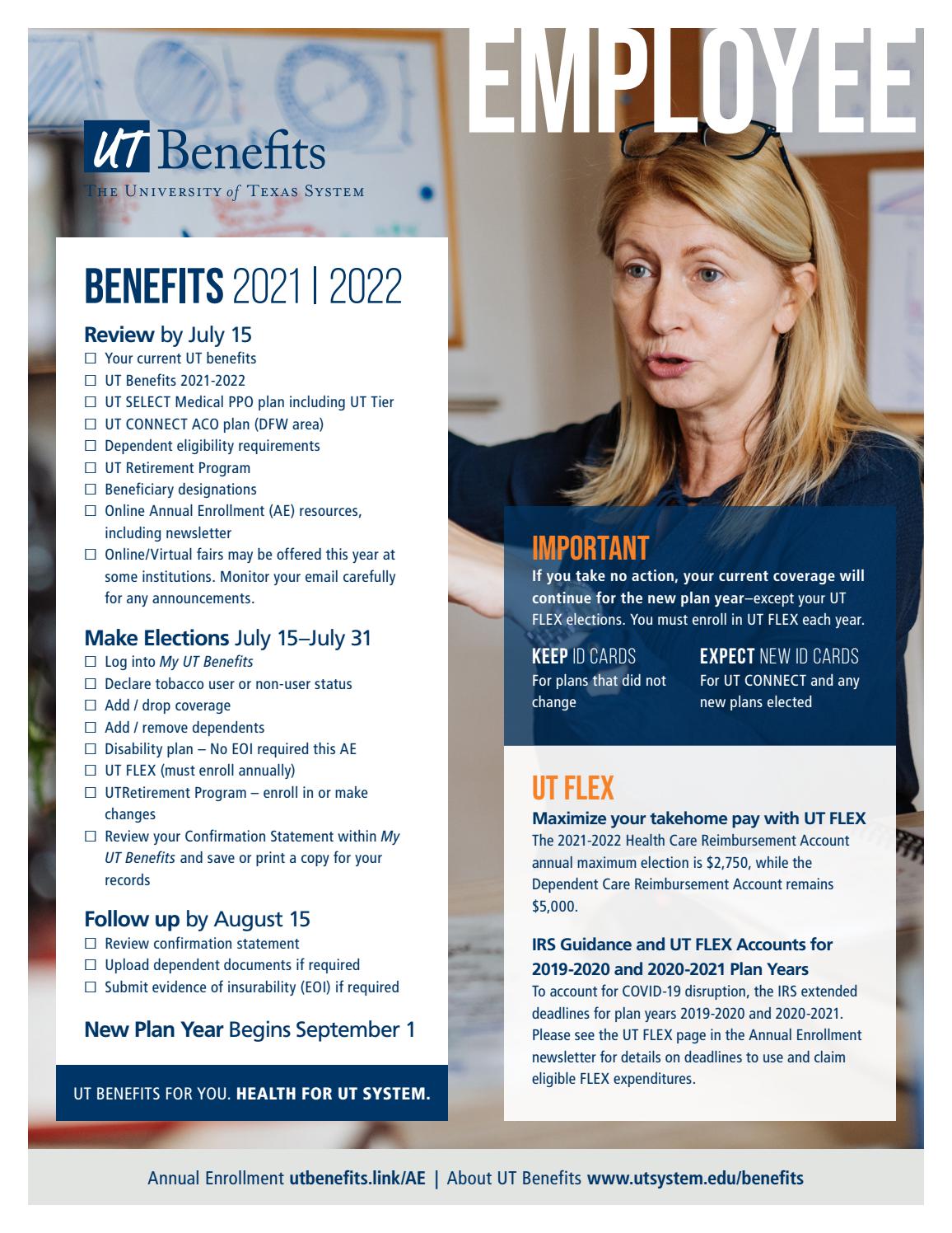 20212022 Annual Enrollment Highlights for Employees by UT System Office of Employee Benefits
