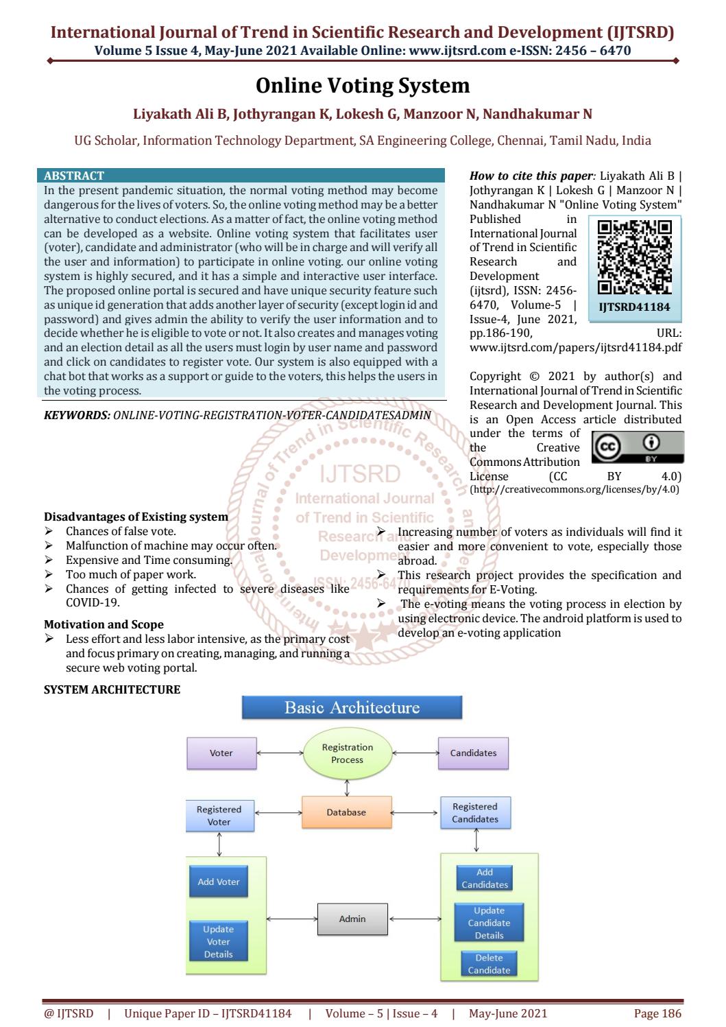 Online Voting System by International Journal of Trend in Scientific ...