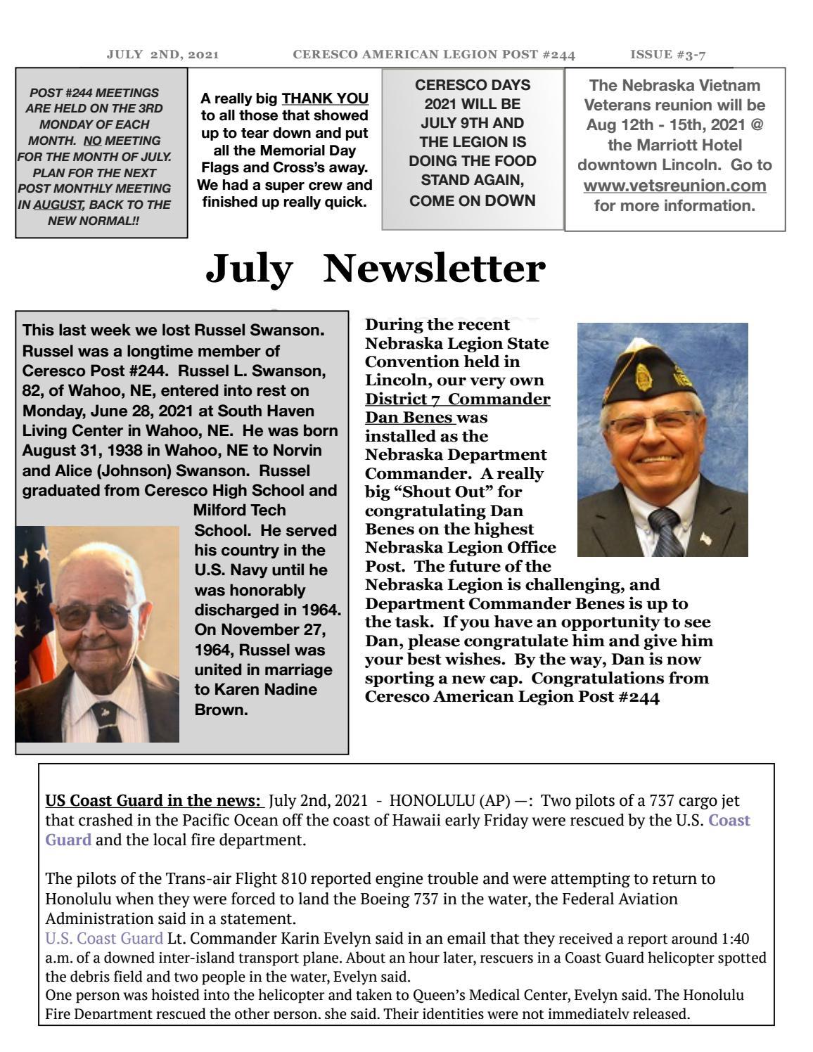 Ceresco Post 244 July 2021 Newsletter by kickcam Issuu