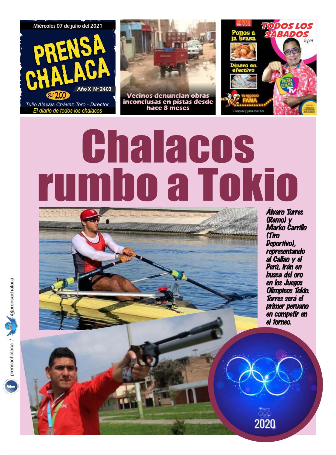 PRENSA CHALACA N° 2403 (07072021) CHALACOS RUMBO A TOKIO Álvaro