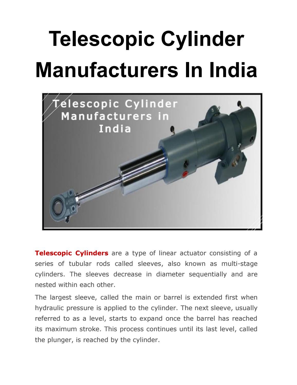 Telescopic Cylinder Manufacturers in India by Dynamic Hydrofab Issuu