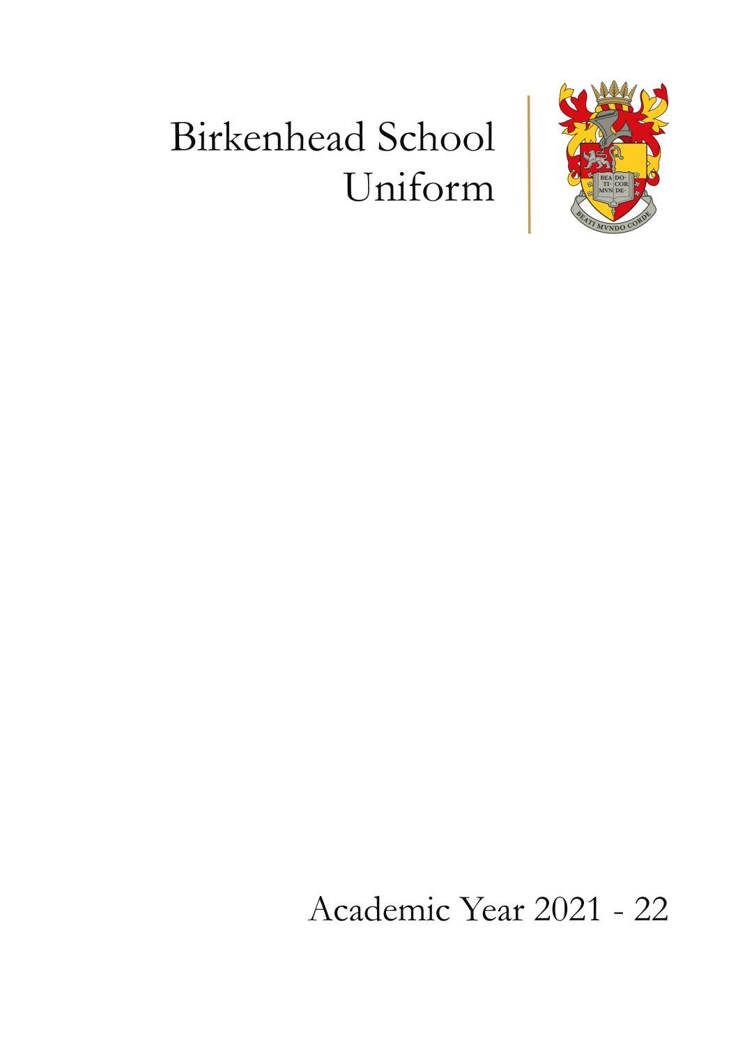 Uniform Booklet 2021/2022 by Birkenhead School Issuu