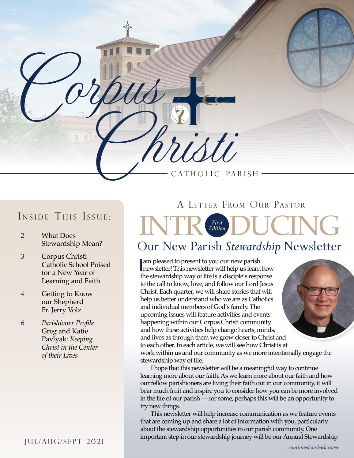Corpus Christi Catholic Parish Newsletter July Aug Sept 2021 By 