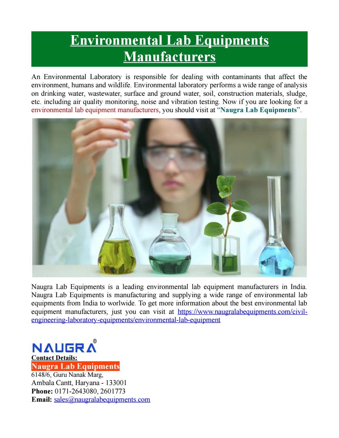 Environmental Lab Equipments Manufacturers by Naugra Lab Equipments Issuu