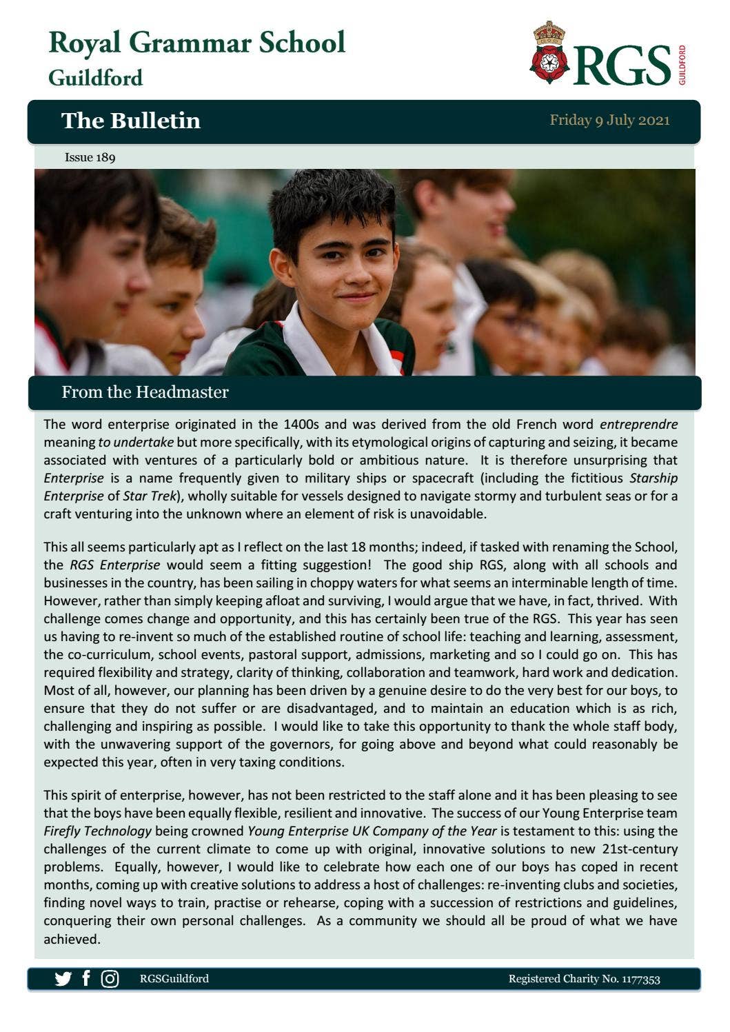 The Bulletin 189 by Royal Grammar School Guildford - Issuu