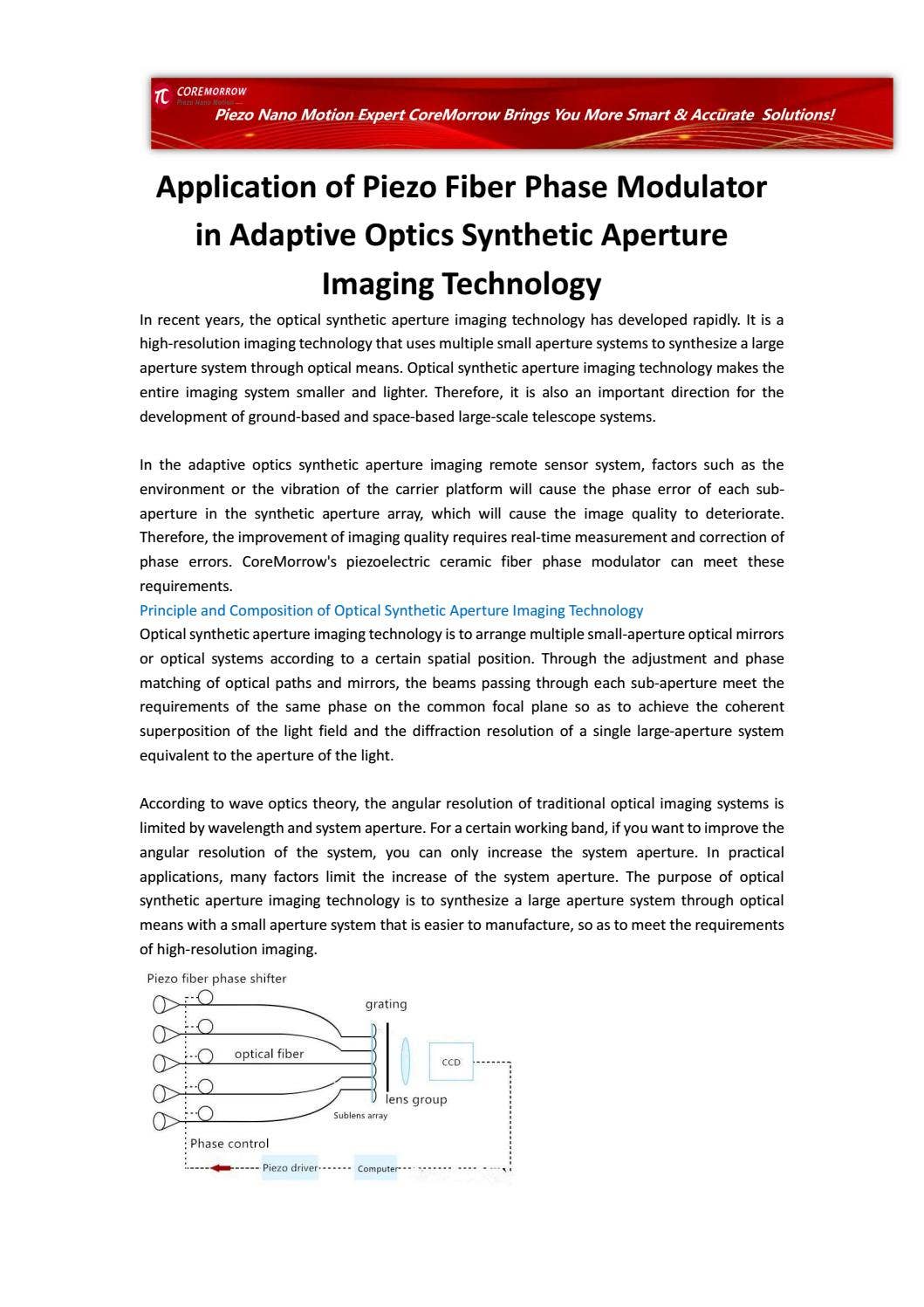 Opics Application Application of Piezo Fiber Phase Modulator in Adaptive Optics Synthetic ...