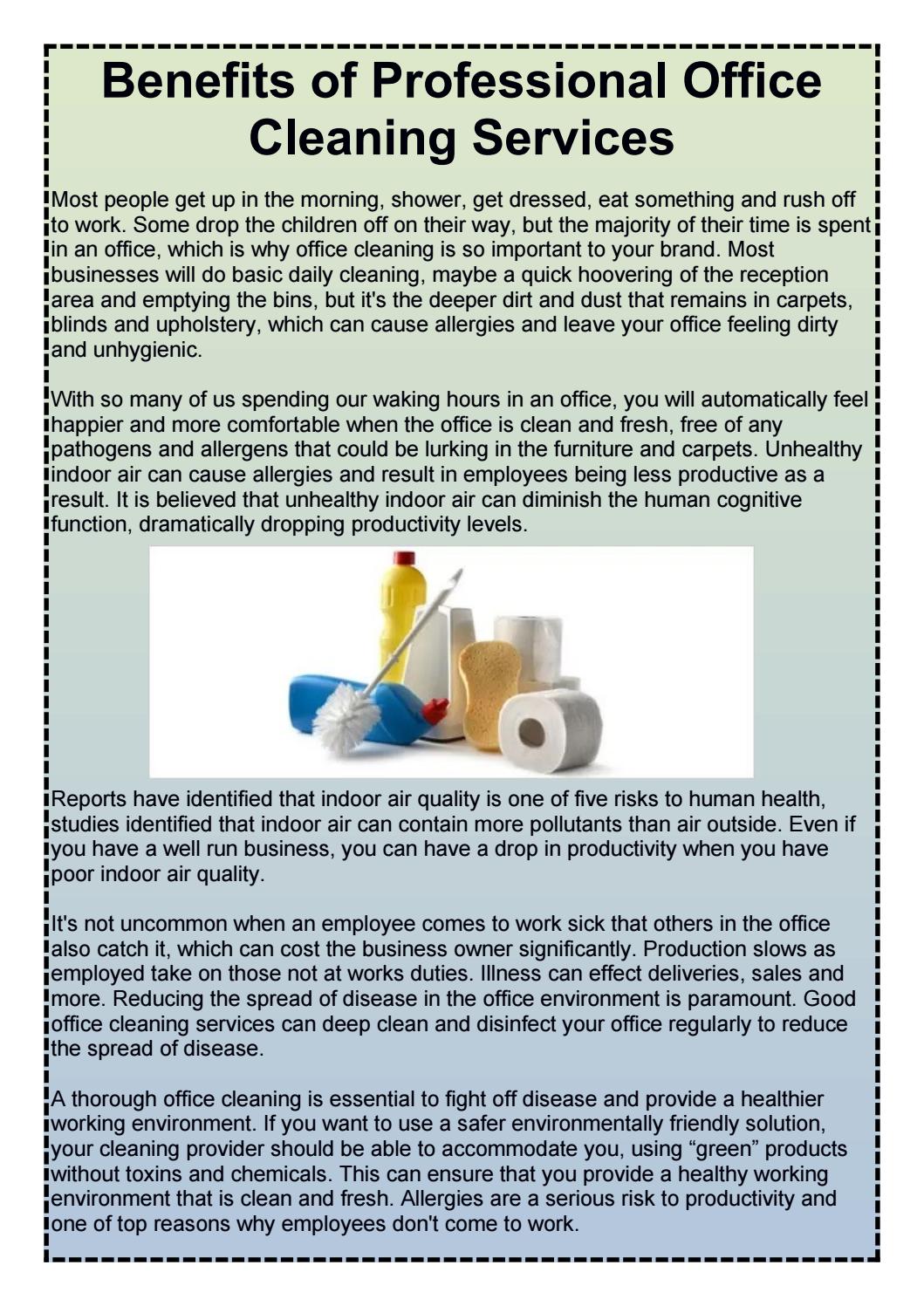 Benefits of Professional Office Cleaning Services by Sloane Cleaning ...