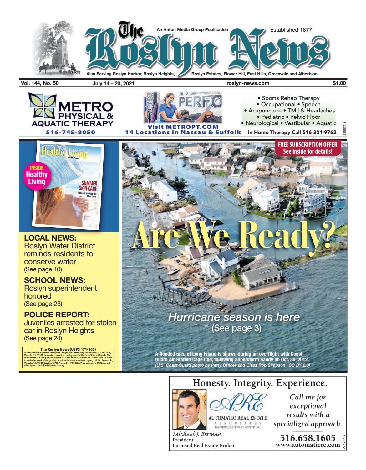 The Roslyn News 7/14/21 edition is published weekly by Anton Media
