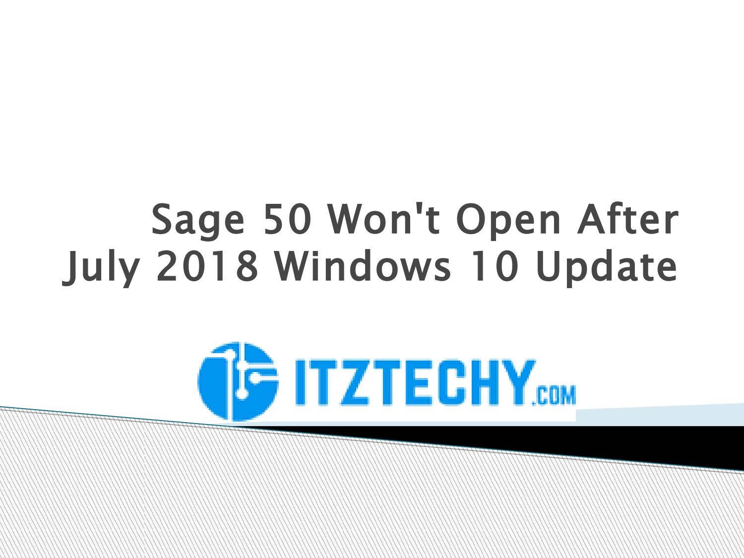 Sage 50 won't Open after Update by Itztechy01 - Issuu