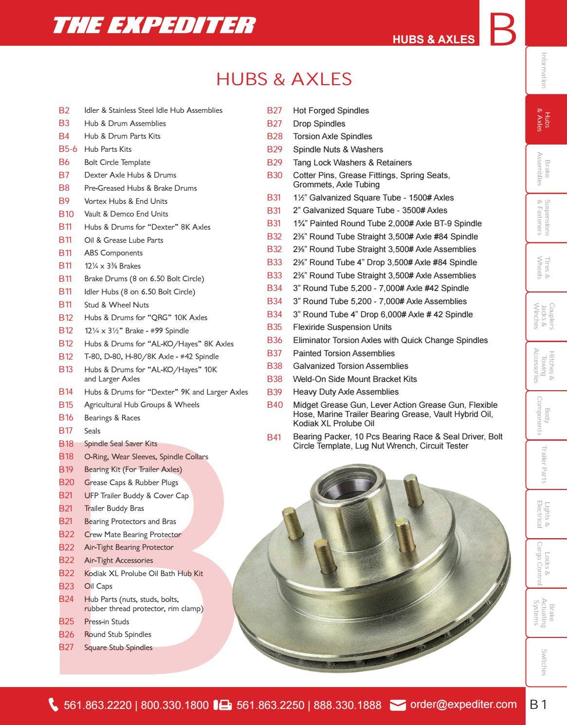 The Expediter Trailer Parts Catalog Section B Hubs & Axles by The