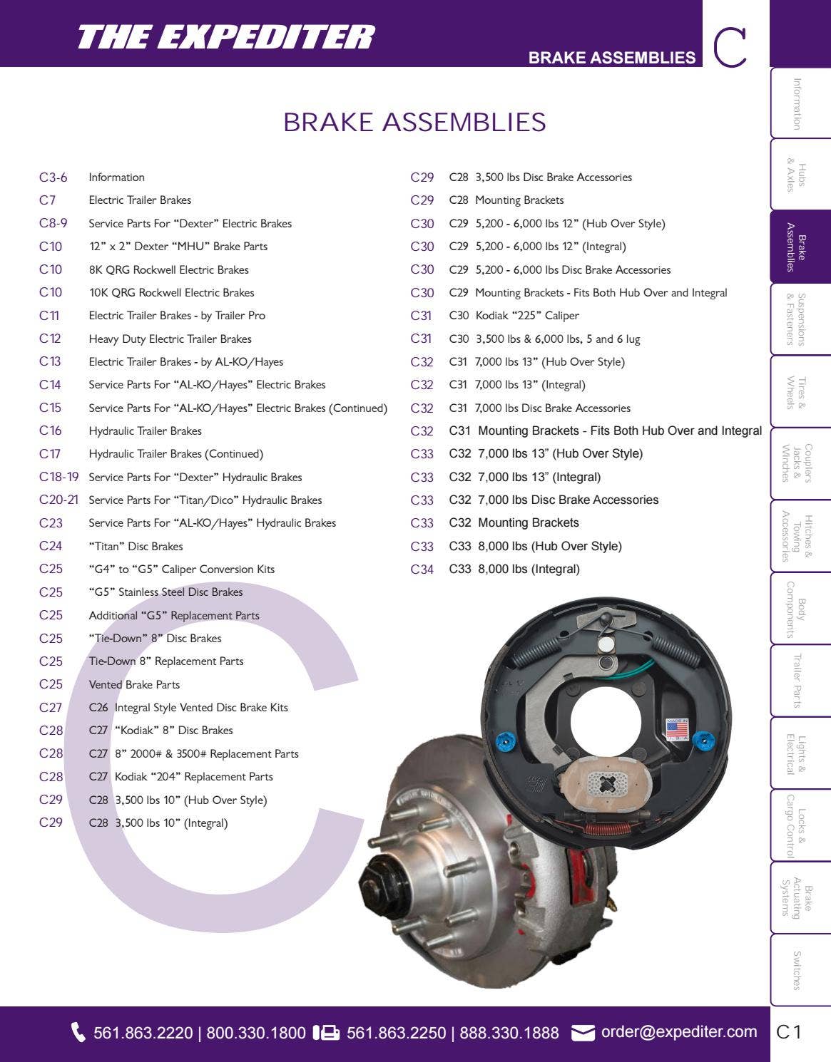 The Expediter Trailer Parts Catalog Section C Brake Assemblies by