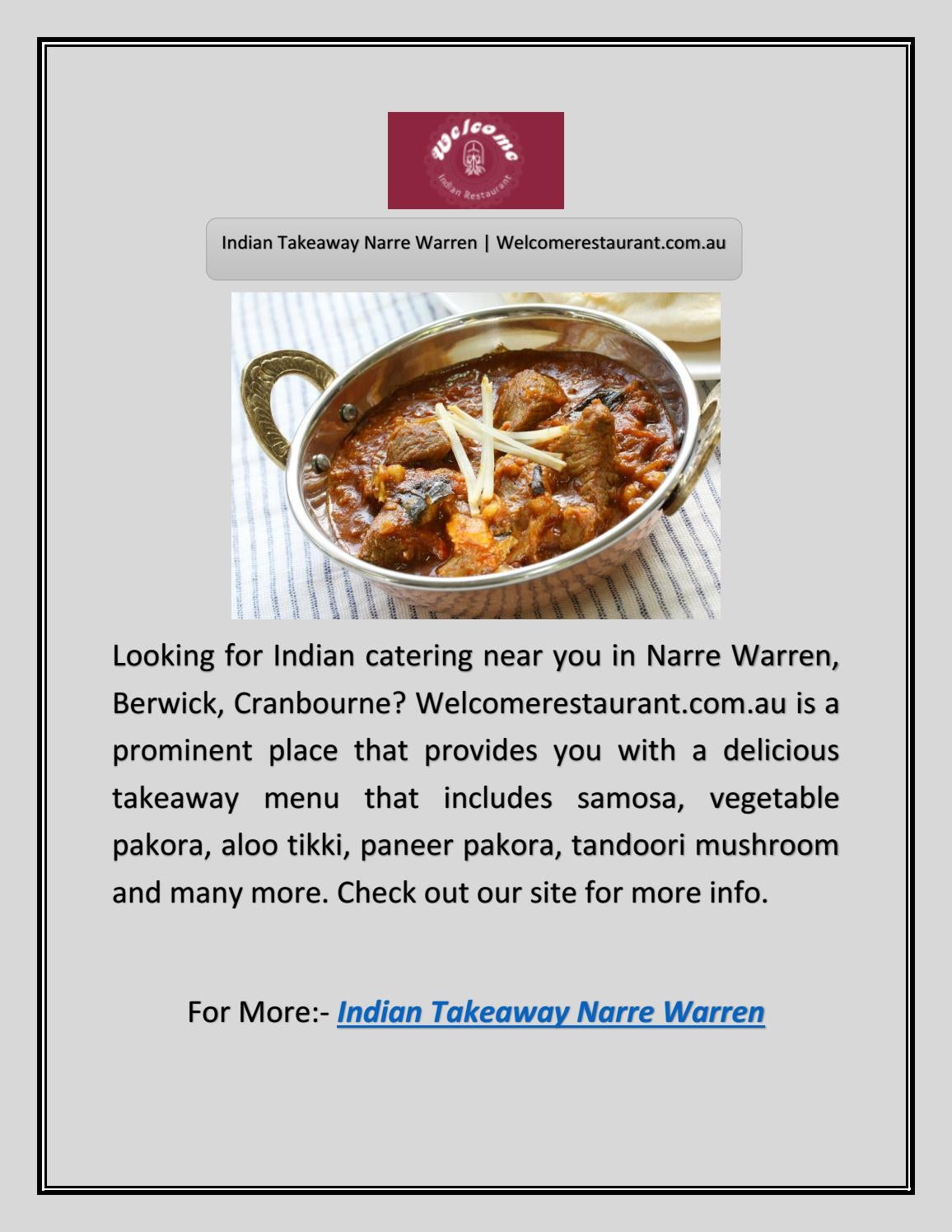 Indian Takeaway Narre Warren by