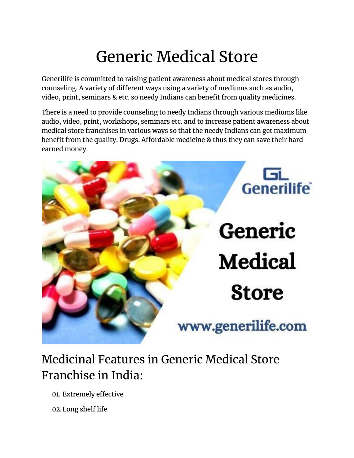 Generic medical store by Generic Medicine Issuu