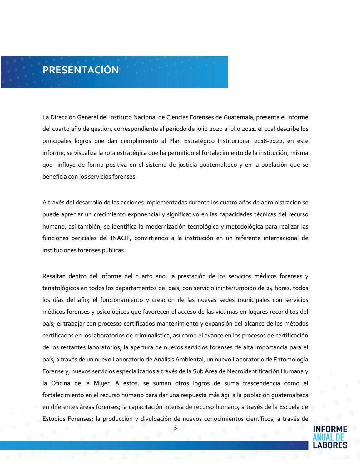 4to Informe anual de labores 2020 - 2021 by Instituto Nacional de ...