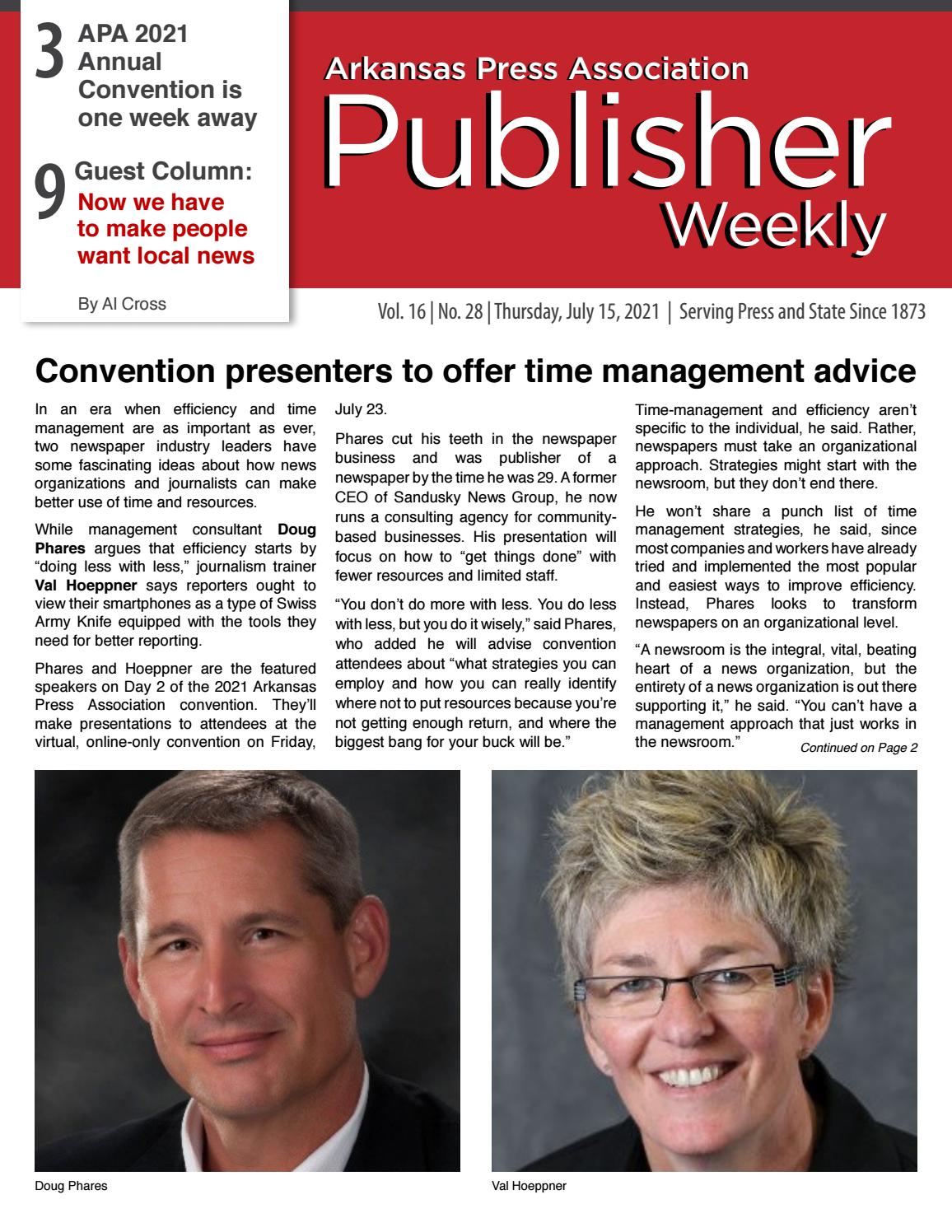 Arkansas Publisher Weekly July 15, 2021 by Arkansas Press Association