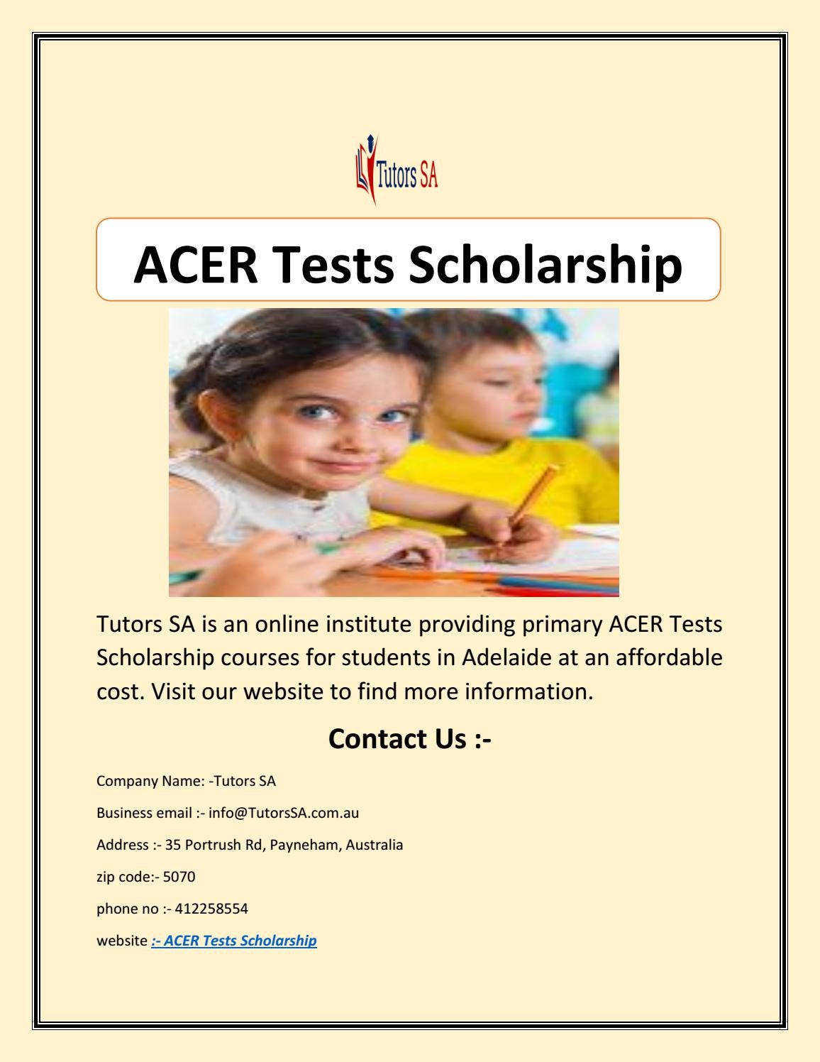 ACER Tests Scholarship by Tutors SA Issuu ACER Tests Scholarship by Tutors SA Issuu