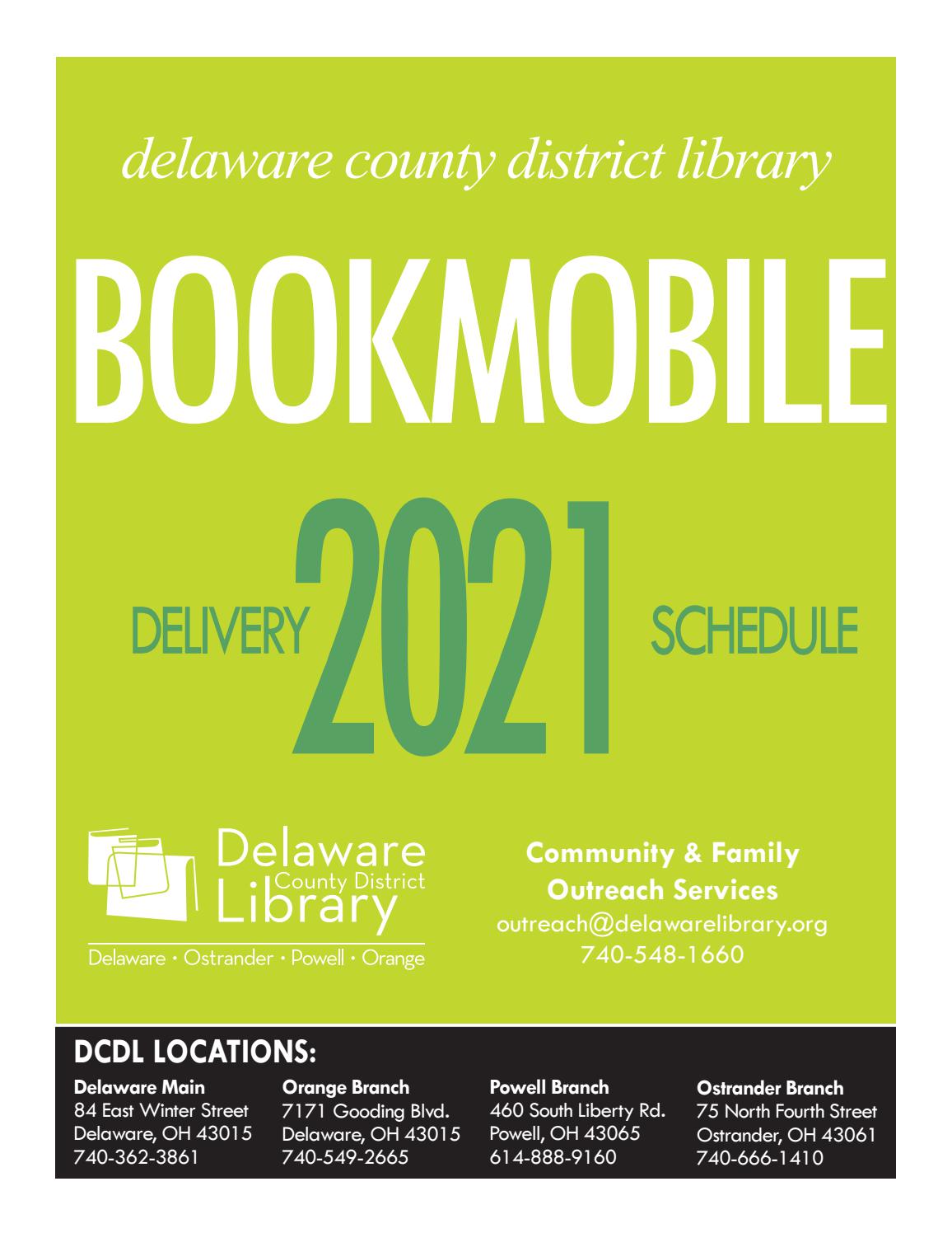 2021 Bookmobile Schedule by delawarelibrary Issuu