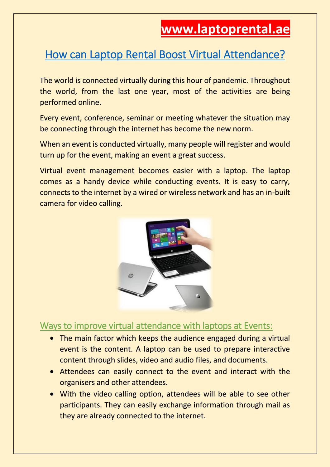 How can Laptop Rental Boost Virtual Attendance? by LaptopRental_ae Issuu