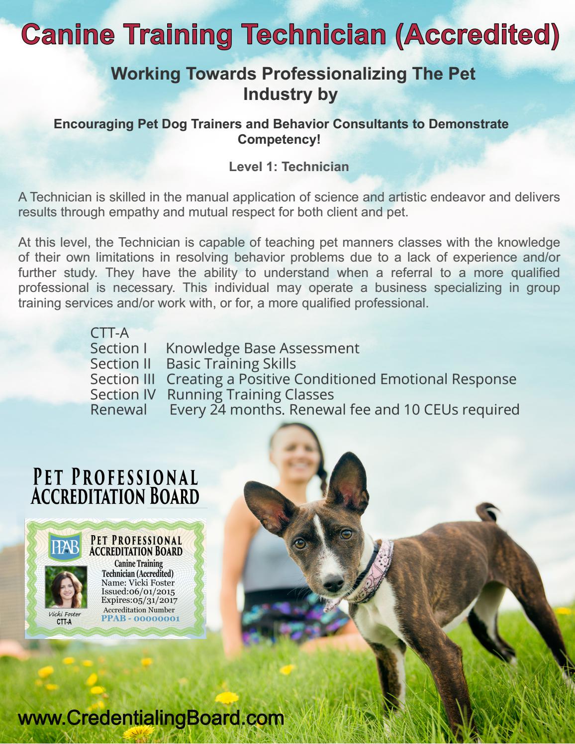 Canine Training Technician Accreditation Study Guide by The Pet
