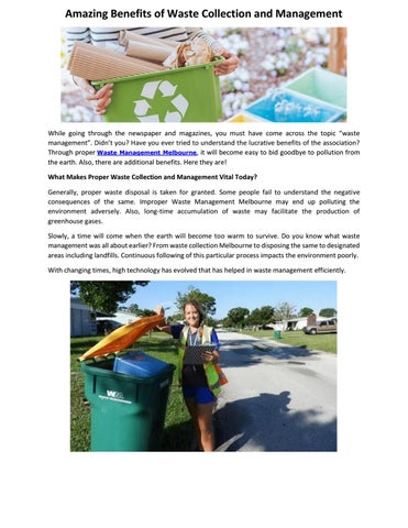 Amazing Benefits of Waste Collection and Management by Waste Sense