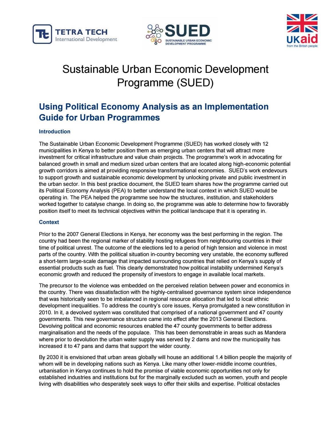 Best Practices Guide -Using Political Economy Analysis as an ...