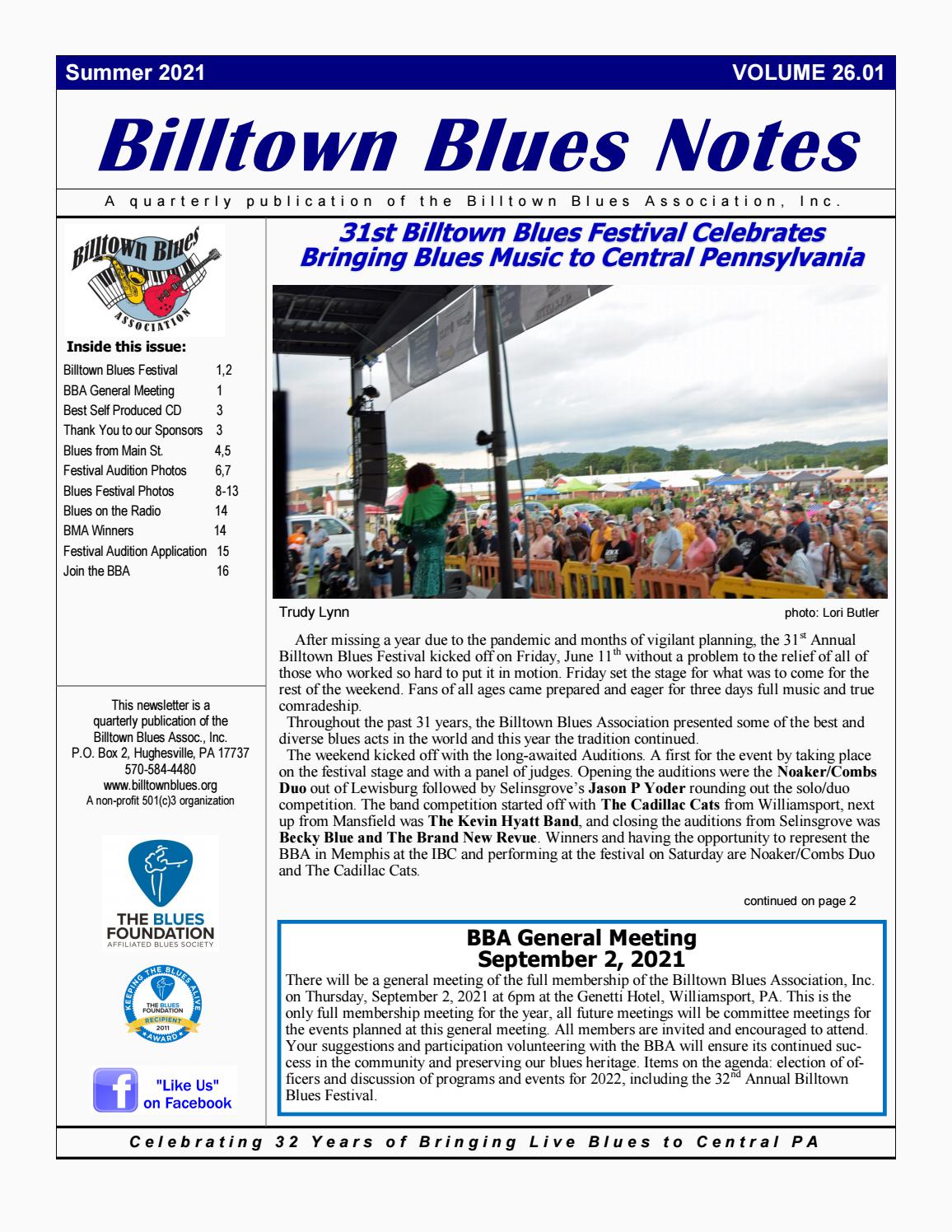 Billtown Blues Notes Summer 2021 by billtownblues Issuu