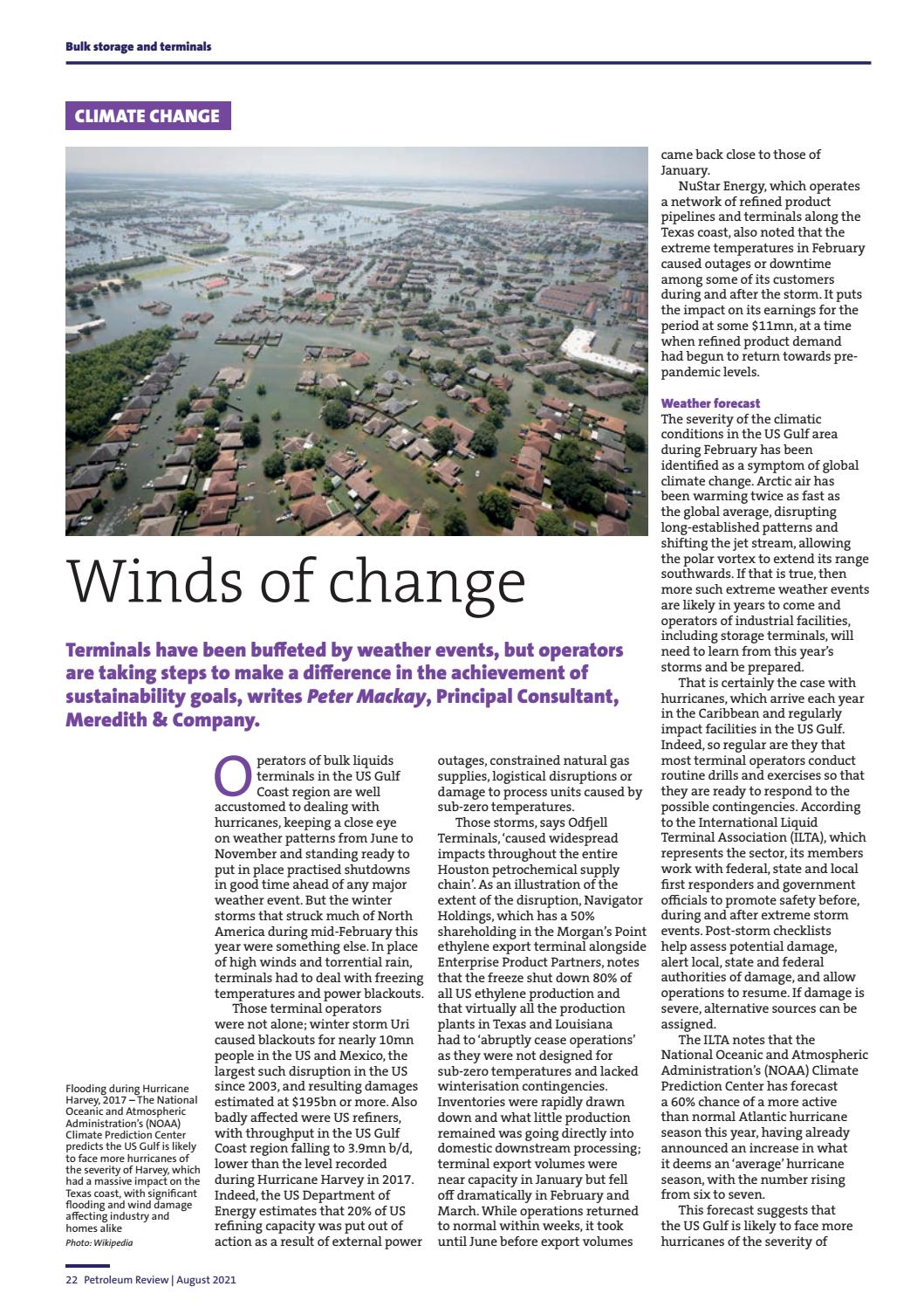 Petroleum Review August 2021 open access articles by Energy Institute