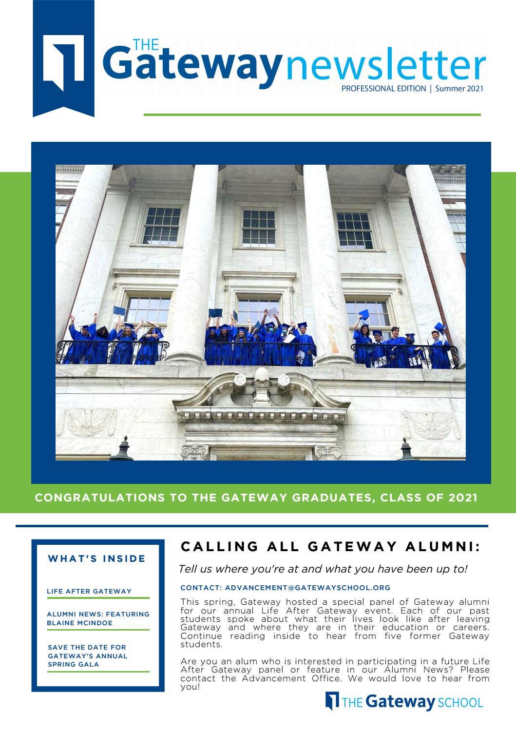 The Gateway School Newsletter Professional Newsletter - Summer 2021 by ...