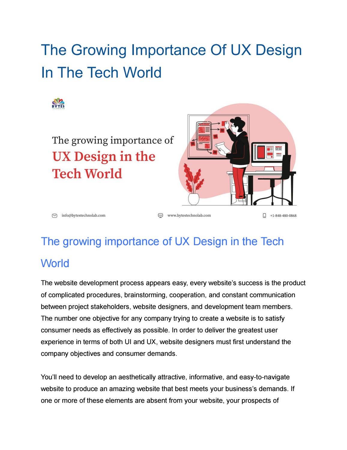 The Growing Importance Of UX Design In The Tech World by Roberto Swartz ...