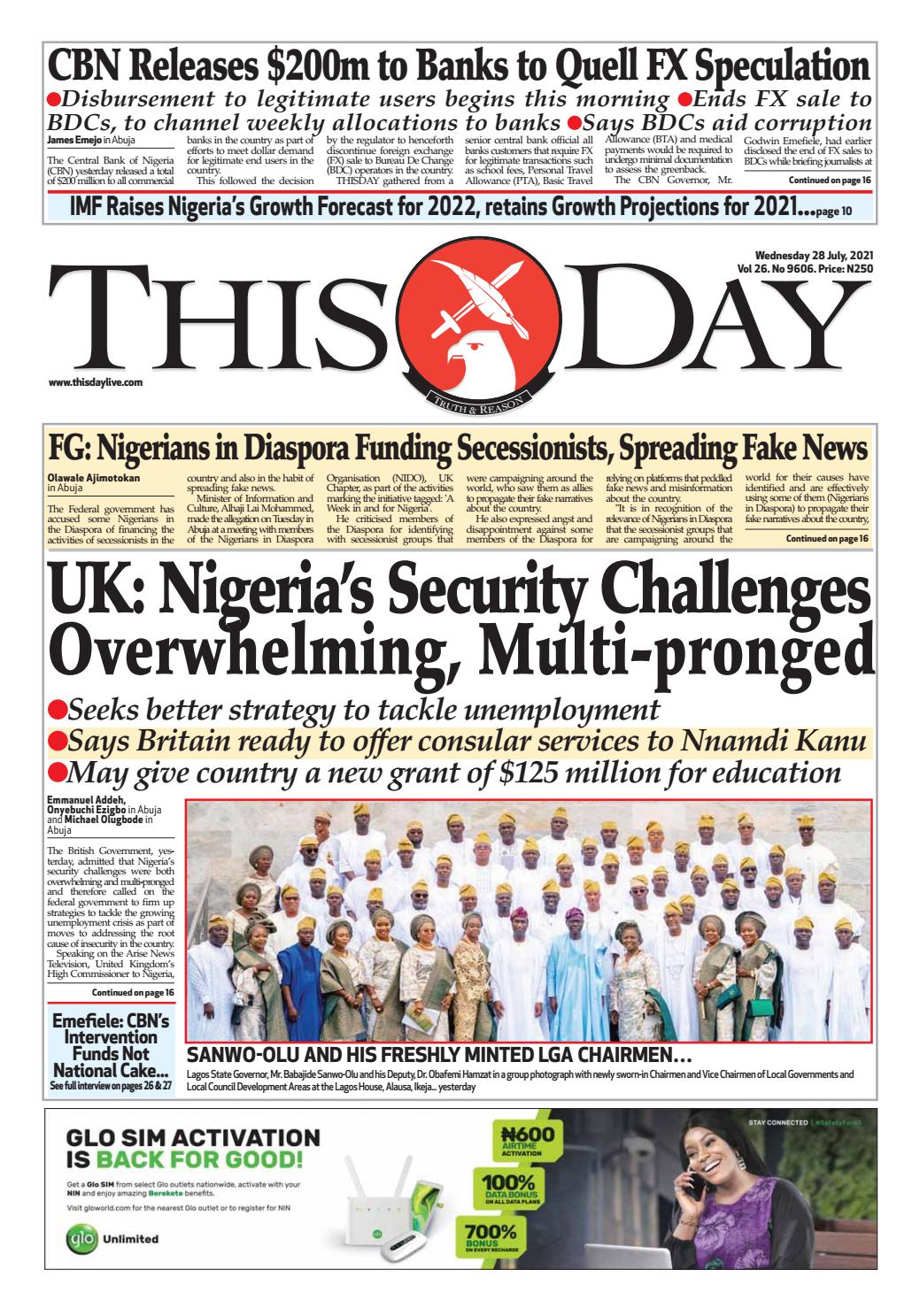 Wednesday 28th July 2021 By Thisday Newspapers Ltd Issuu