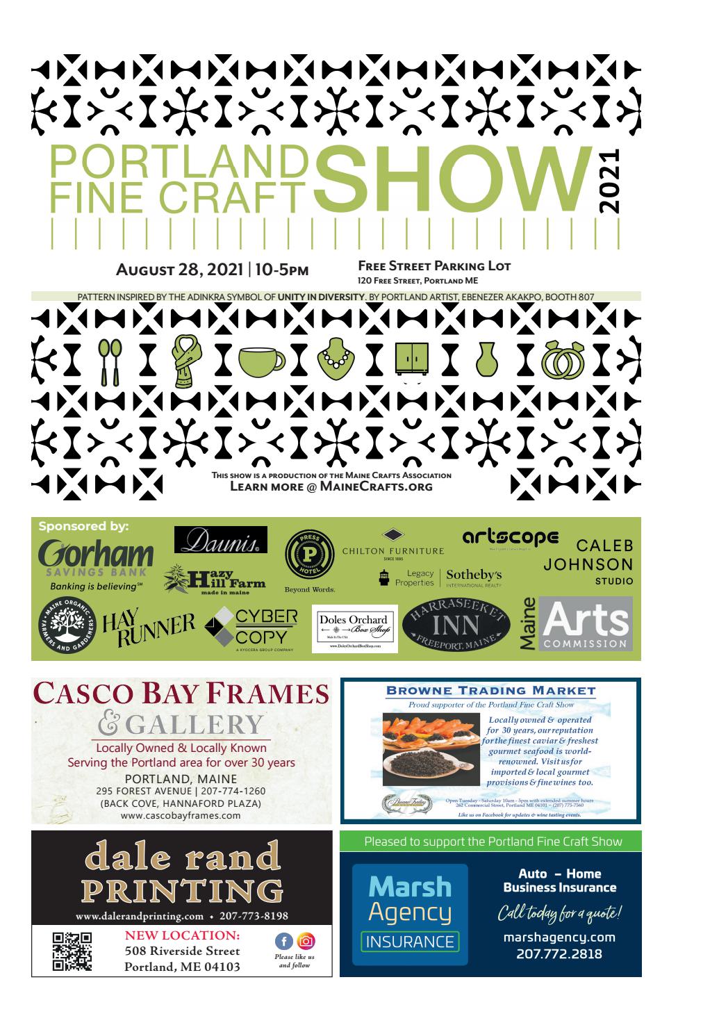 Portland Fine Craft Show 2021 Complete Show Guide with Exhibitor Map