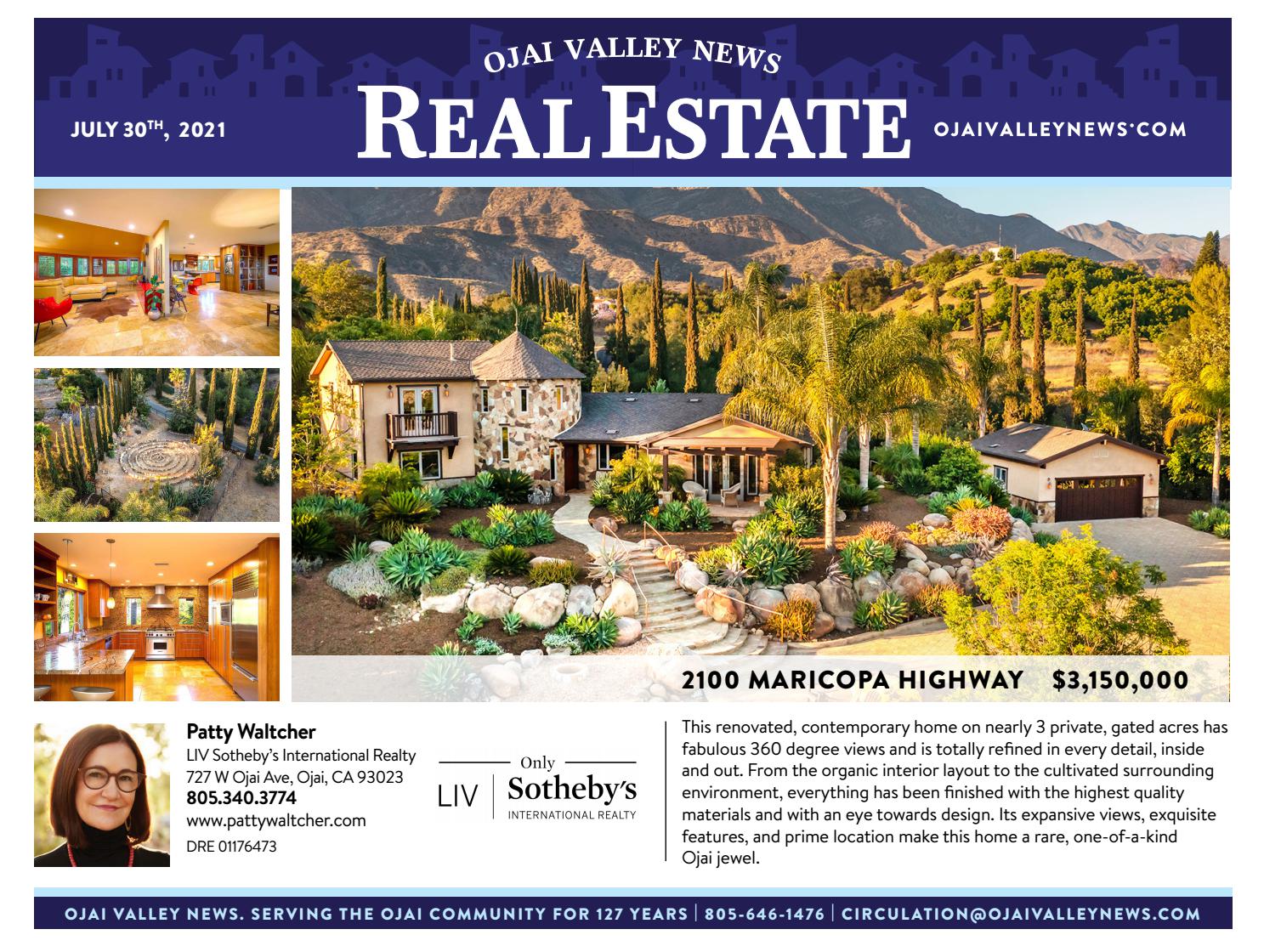 Ojai Valley News Real Estate Guide. July 30, 2021 by Ojai Magazine - Issuu