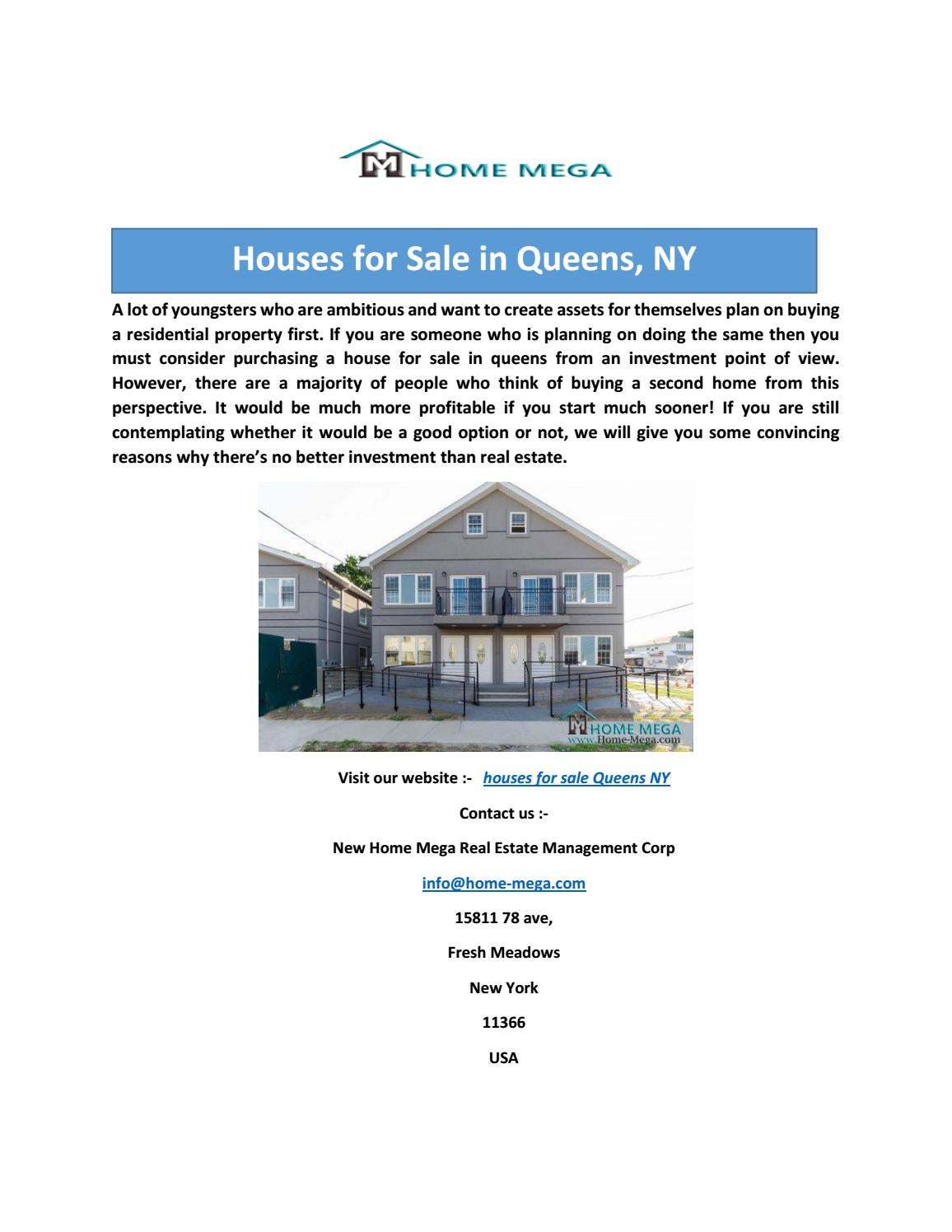 Houses for Sale in Queens, NY by Home Mega Management Issuu