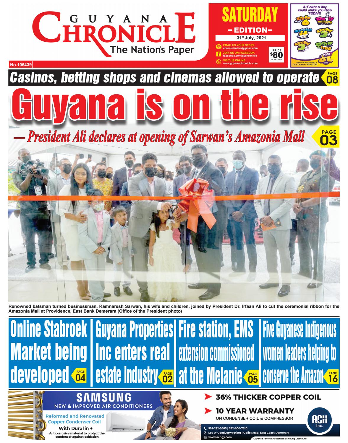 Guyana_Chronicle_Epaper_31_07_2021 by Guyana Chronicle - Issuu