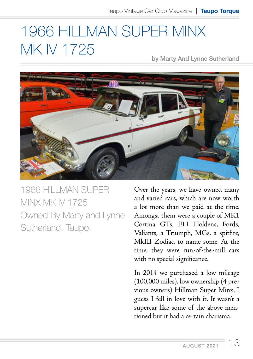 Taupo VCC - August 2021 by Vintage Car Club of New Zealand - Issuu