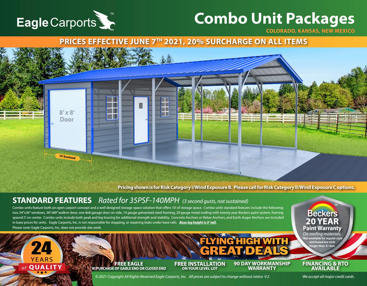 Green Combo Pricing 6.7.21 by Eagle Carports Issuu