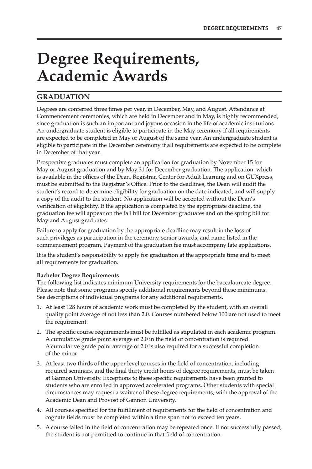 Gannon University Undergraduate Catalog 20212022 by Gannon University