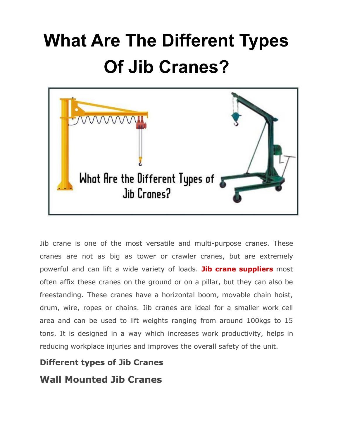 What Are the Different Types of Jib Cranes? by Venus Engineers Issuu
