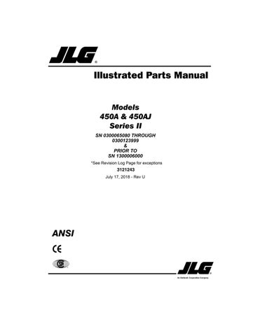 Cover of "JLG 450A & 450AJ Series II Parts Manual (3121243) - PDF DOWNLOAD  English"