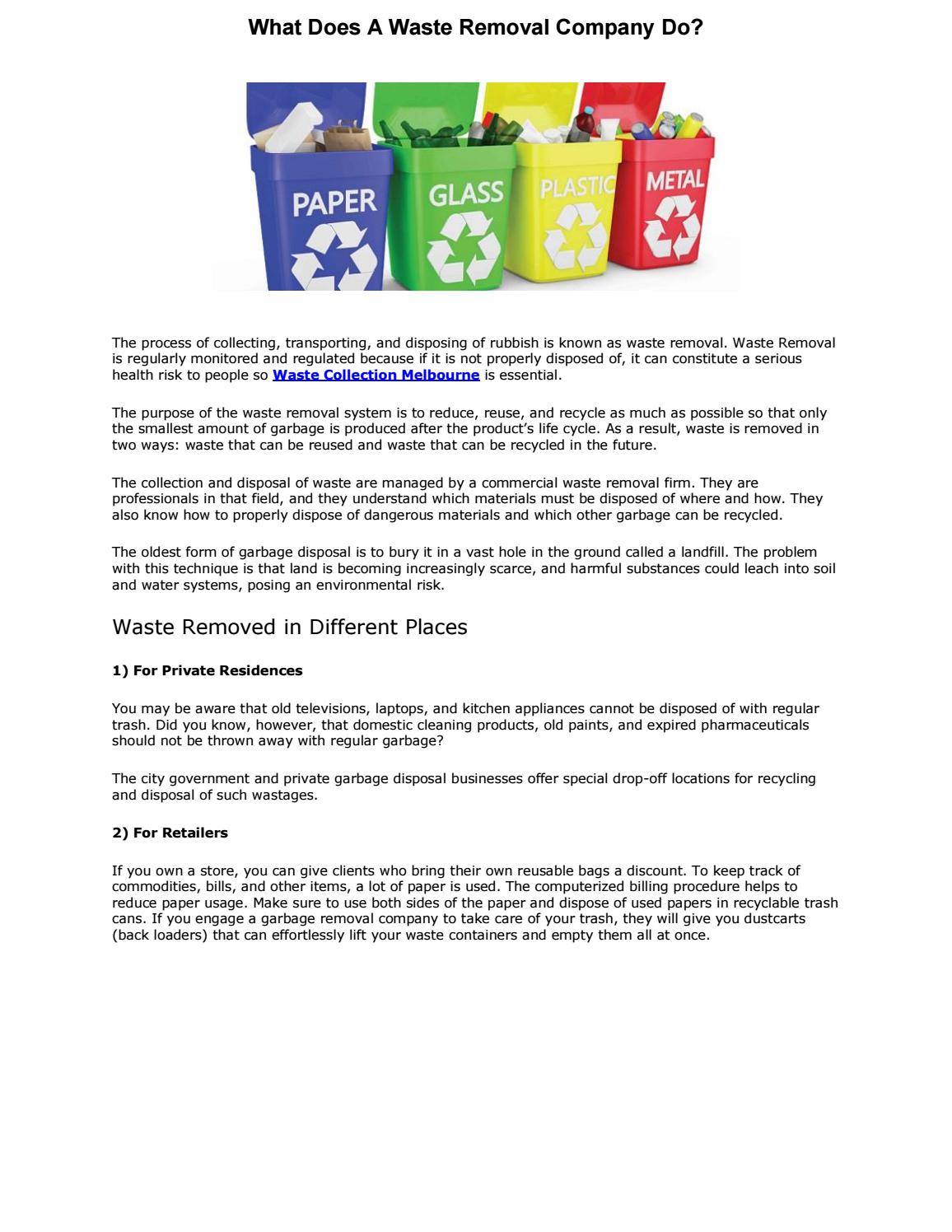 What Does A Waste Removal Company Do? by Waste Sense waste collection