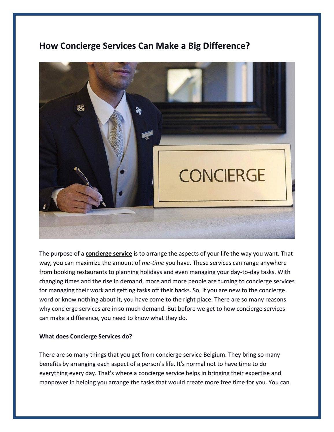 How Concierge Services Can Make a Big Difference? by Business Concierge ...