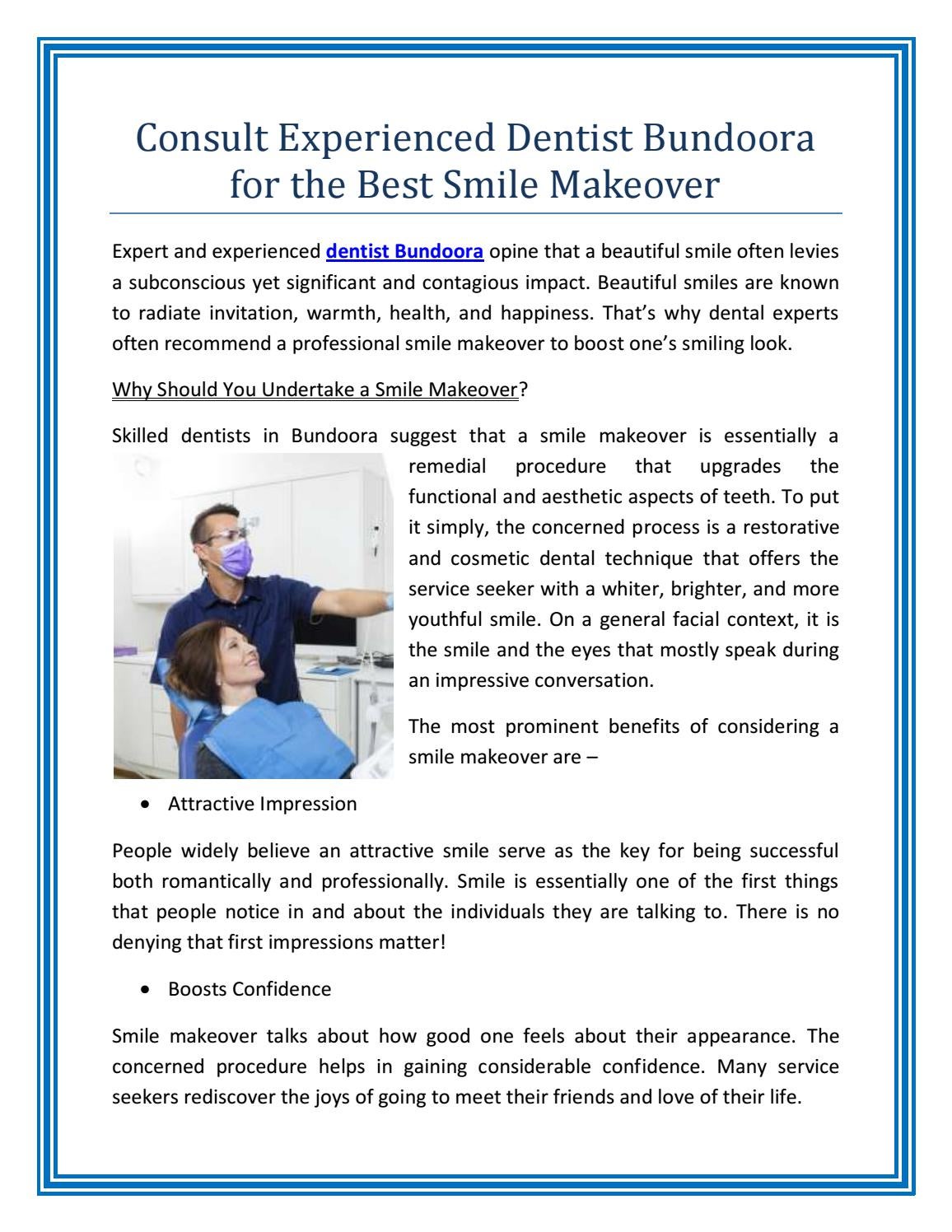 Consult Experienced Dentist Bundoora for the Best Smile Makeover by