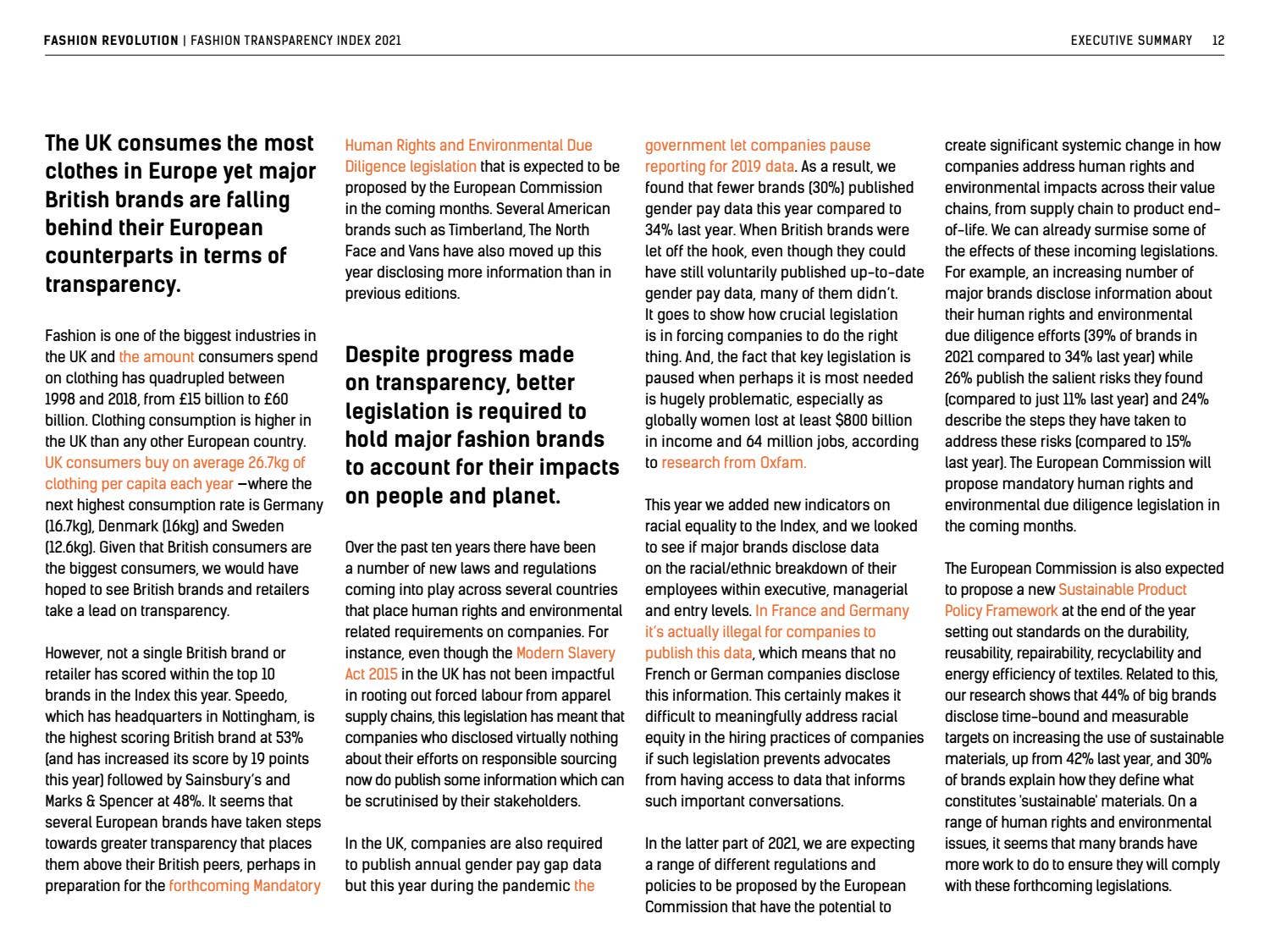 Fashion Transparency Index 2021 by Fashion Revolution - Issuu