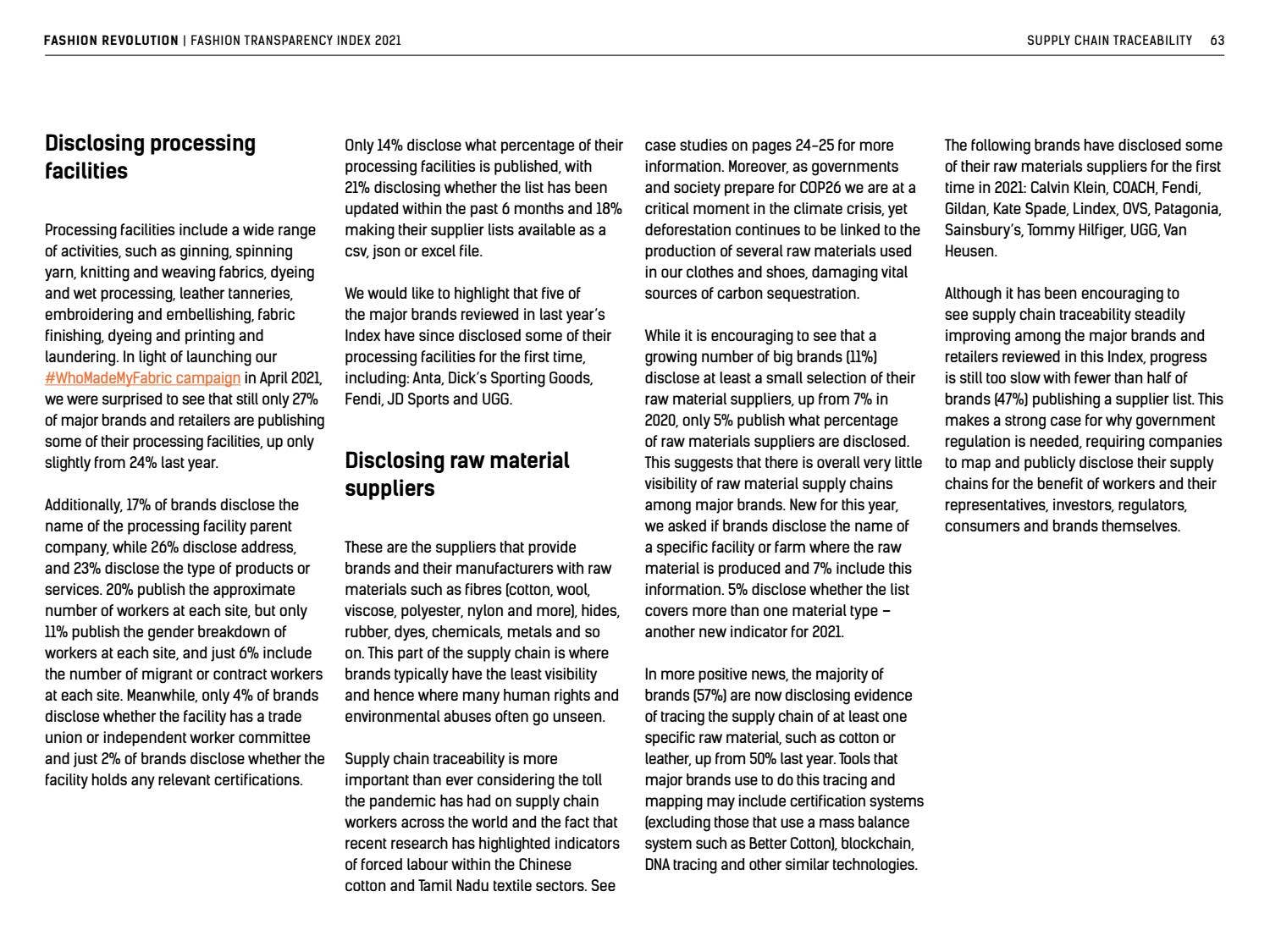 Fashion Transparency Index 2021 by Fashion Revolution - Issuu