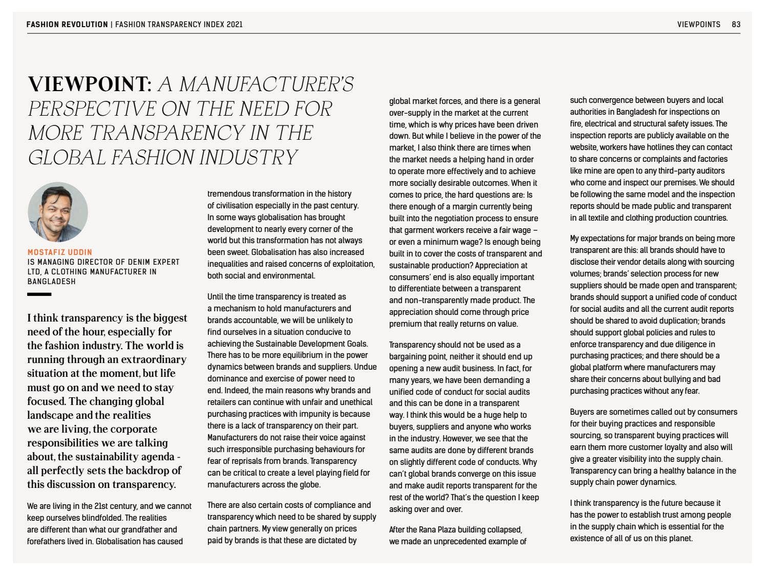 Fashion Transparency Index 2021 by Fashion Revolution - Issuu