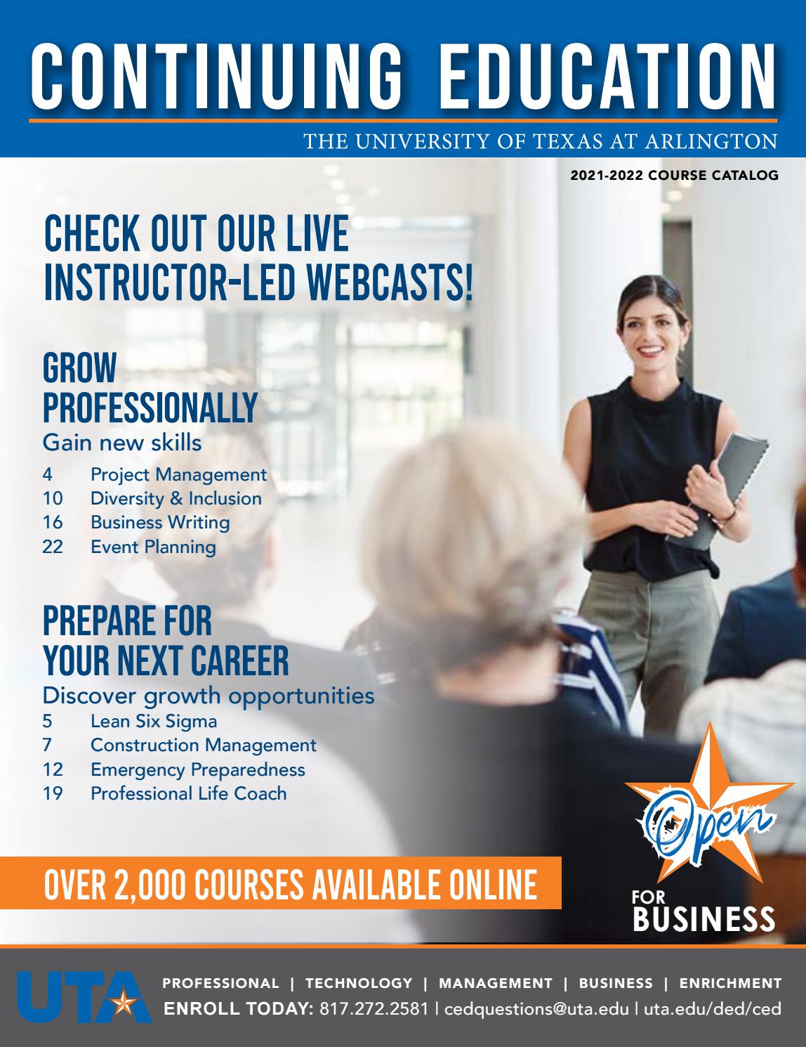 Continuing Education & Professional Development Course Catalog 2021