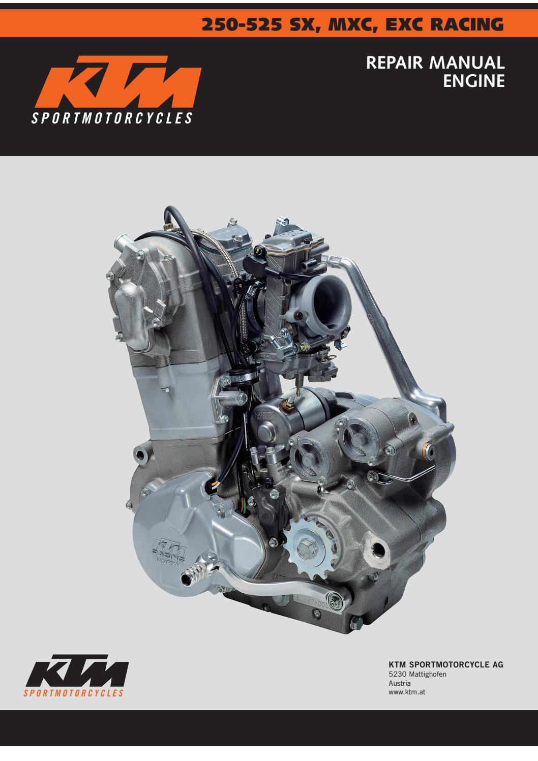 KTM 250-525 SX, MXC, EXC RACING, Engine manual by engineparts2 - Issuu