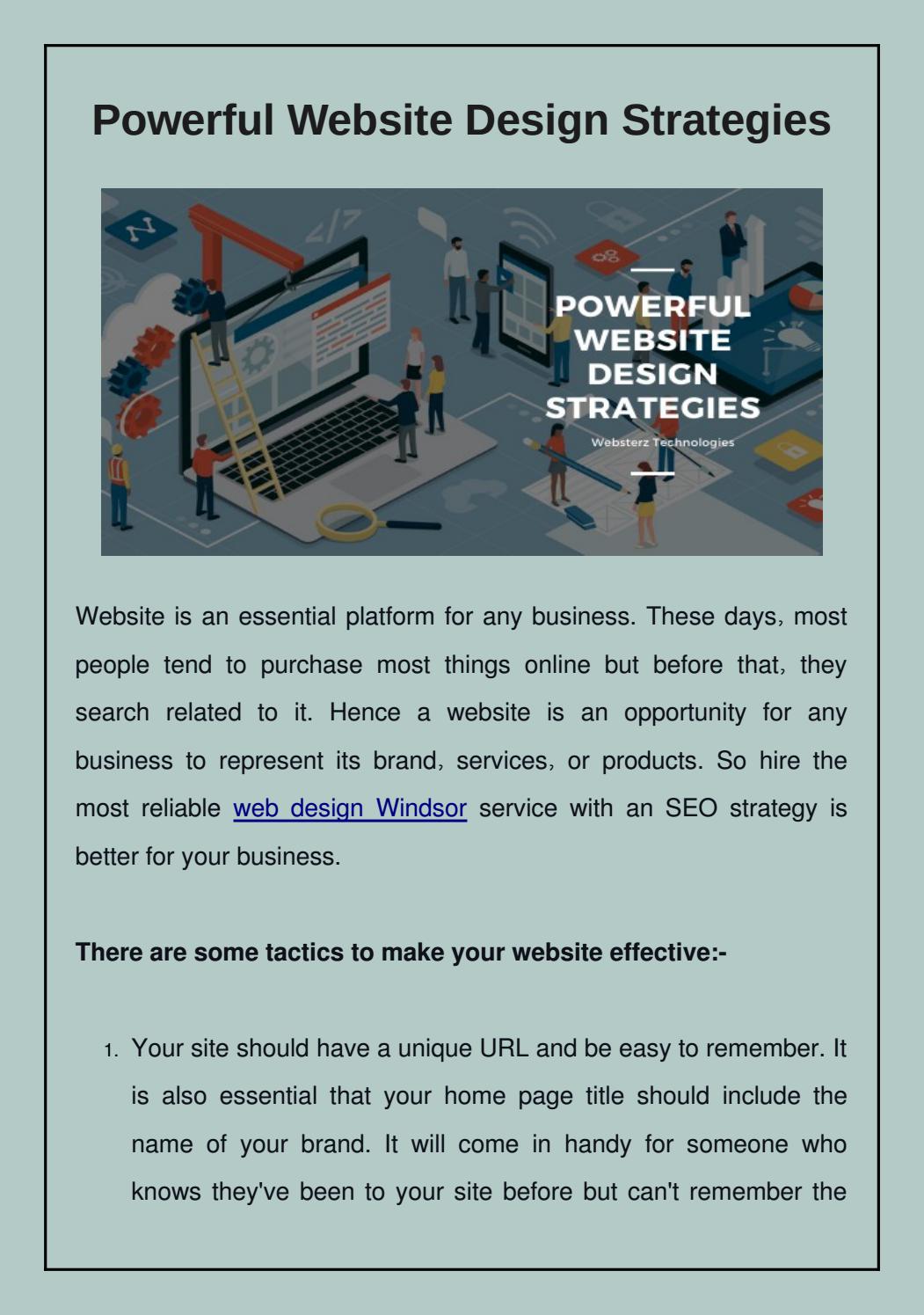 Powerful Website Design Strategies by Websterz Technologies Issuu